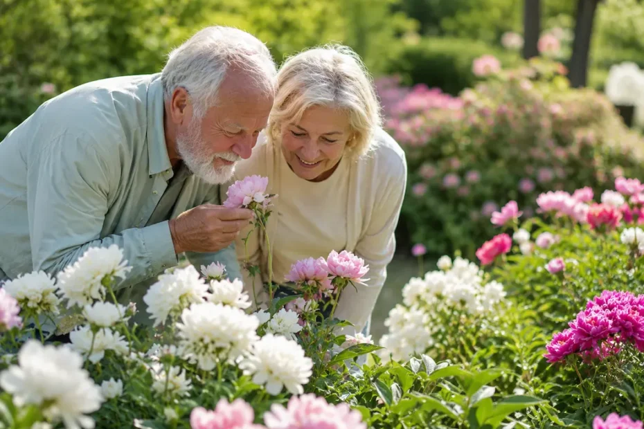 A peaceful moment in a blooming garden